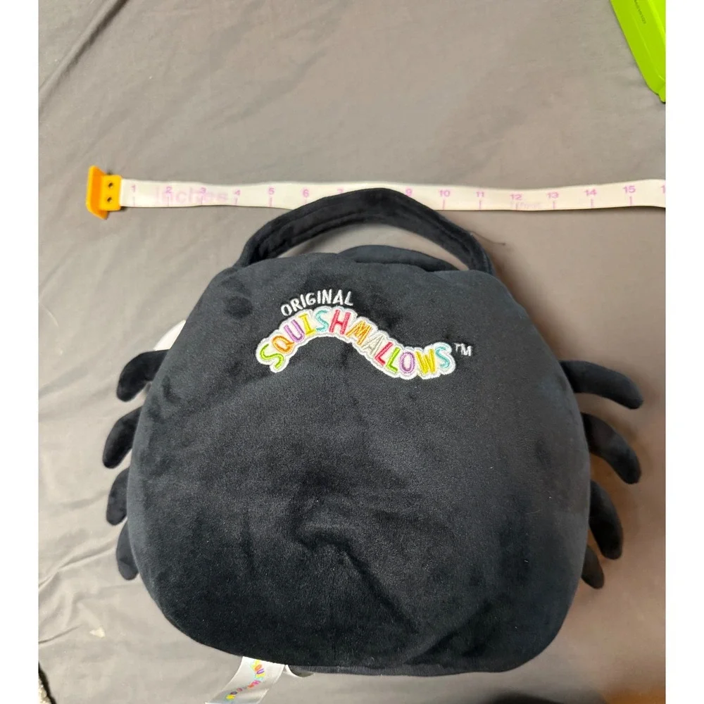 NWT Squishmallows Bella Spider‎ Treat Pail Halloween Black Autumn Soft Stuffie